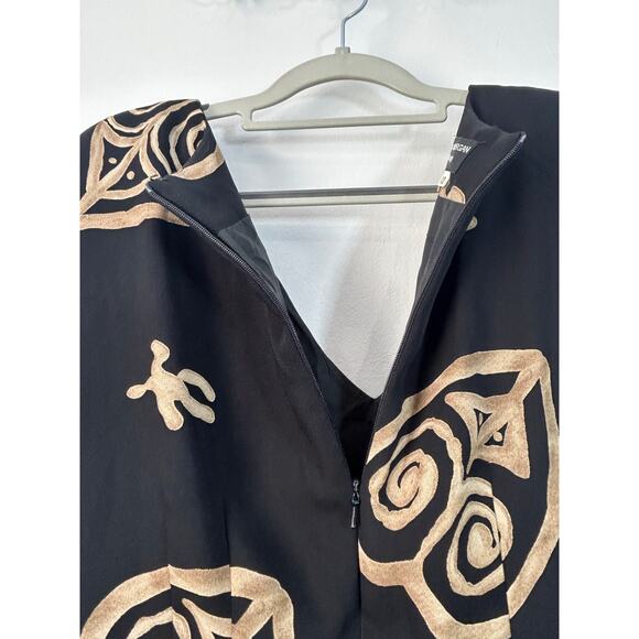 Vintage Donna Morgan Dress Size 12 Faux Wrap Tribal Hearts Boho Whimsigoth - Picture 6 of 6